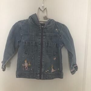 Vintage Little Legends embroidered hooded jean jacket 2T